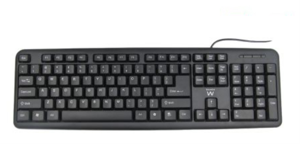 Ewent EW3112 teclado Oficina USB + PS/2 QWERTY Portugués Negro