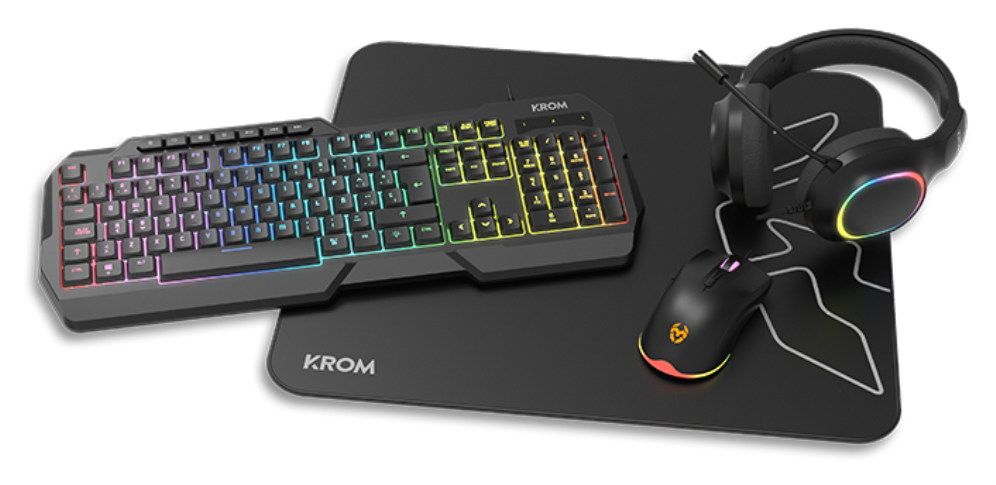 Krom Kenta 4 in 1 RGB Gaming Kit, Negro