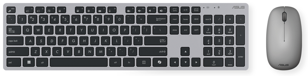 ASUS W5000 Wireless Keyboard and Mouse Set teclado Ratón incluido Oficina RF inalámbrico QWERTY Español Negro, Gris