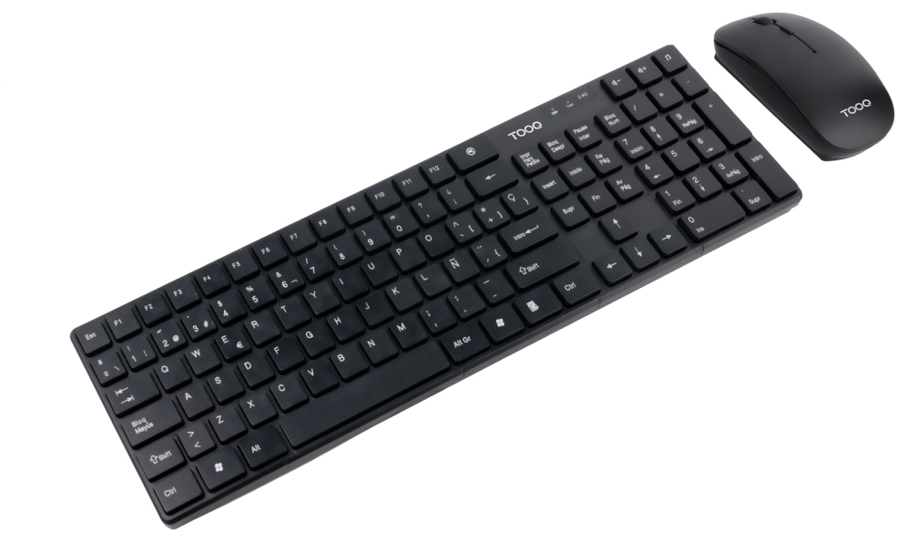 TooQ Teclado + Ratón slim inalámbricos, Negro