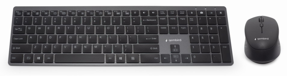 Gembird KBS-ECLIPSE-M500-ES teclado Ratón incluido Universal USB + Bluetooth QWERTY Inglés Negro