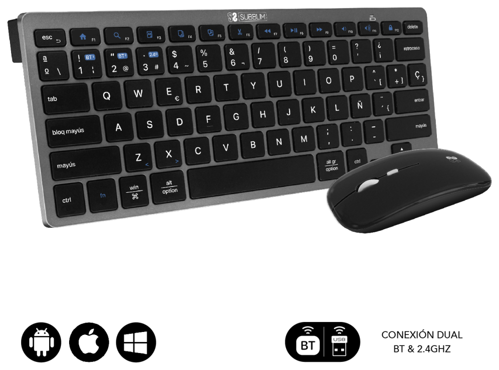 SUBBLIM SUBKBC-OCO020 teclado RF Wireless + Bluetooth