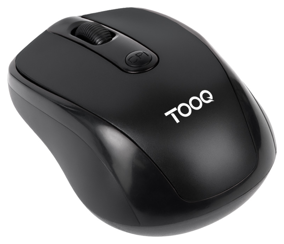 TooQ Ratón inalámbrico, 1600 DPI, 4 botones, Negro