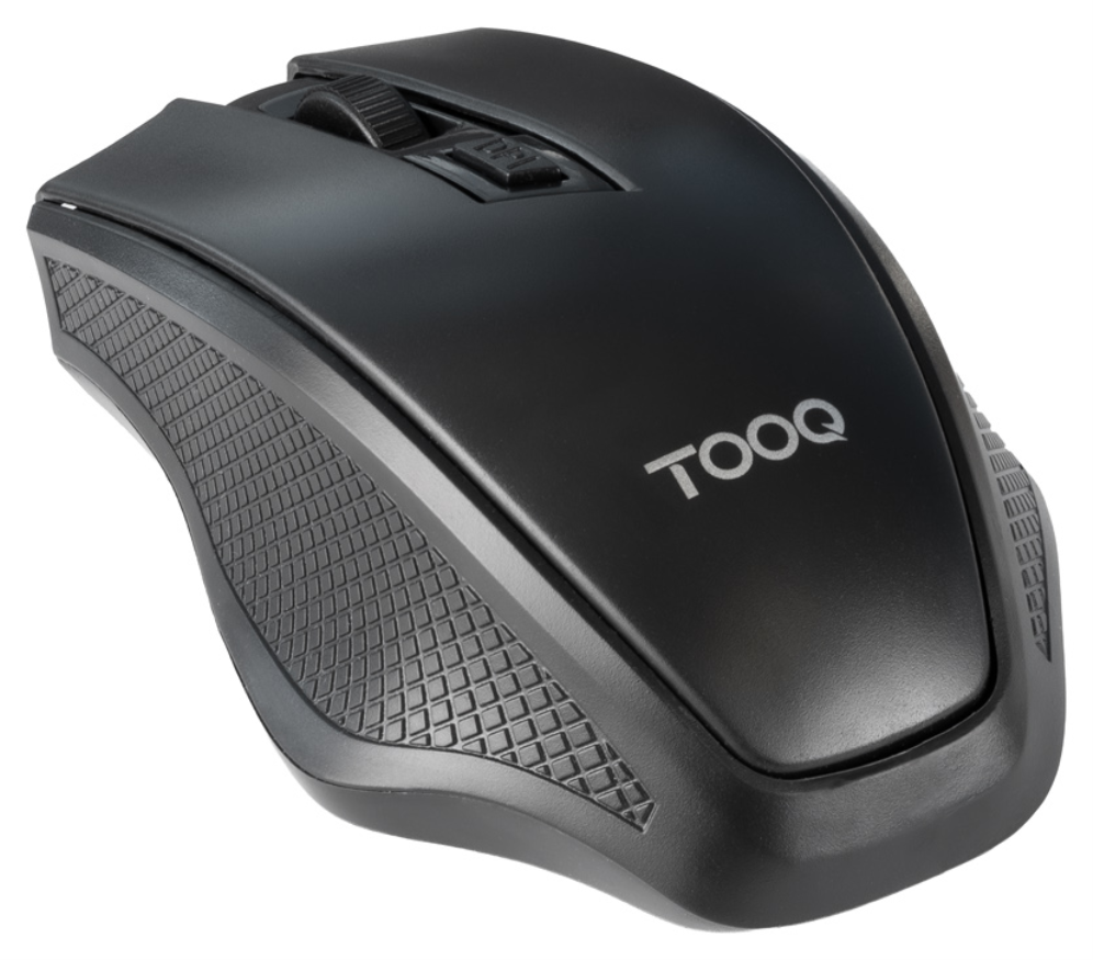 TooQ Ratón inalámbrico, 1600 DPI, 4 botones, Negro