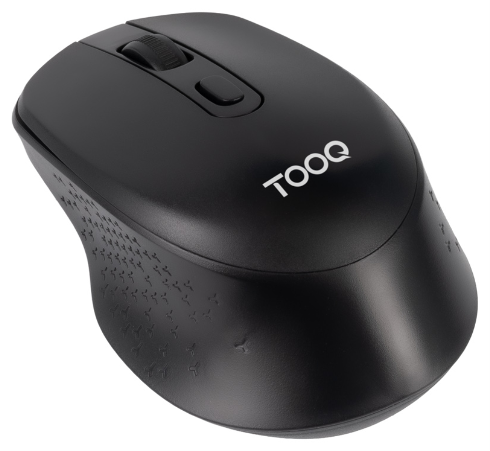 TooQ Ratón inalámbrico, 1600 DPI, 4 Botones, Negro