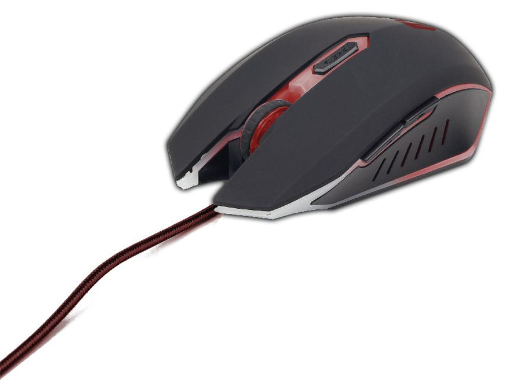 Gembird MUSG-001-R ratón Juego Ambidextro USB tipo A 2400 DPI