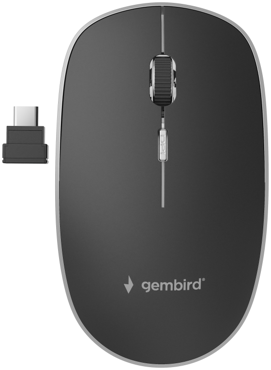 Gembird MUSW-4BSC-01 ratón Ambidextro RF Wireless + USB Type-C Óptico 1600 DPI