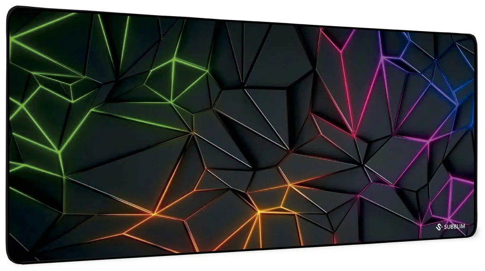 SUBBLIM Neon Obsidian XL Alfombrilla de ratón para juegos Negro, Multicolor