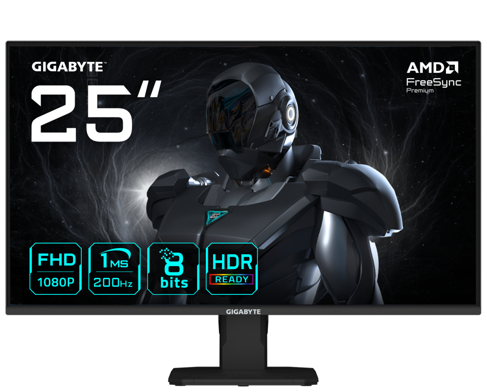 GIGABYTE GS25F2 Monitor Gaming 25" FHD - 1920 x 1080, 200Hz, 1ms, 300 cd/m², Display HDR 10, HDMI 2.0, DisplayPort 1.4