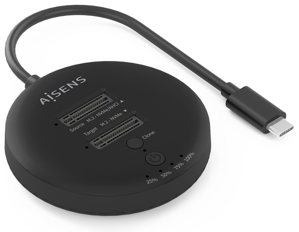 AISENS ASDS-2M2N05-BK base de conexión para disco duro USB 3.2 Gen 2 (3.1 Gen 2) Type-C