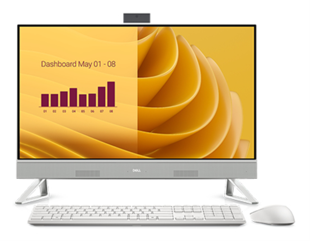 DELL EC27250 Intel Core 7 150U 68,6 cm (27") 1920 x 1080 Pixeles PC todo en uno 16 GB DDR5-SDRAM 512 GB SSD Windows 11 Pro Wi-Fi 6E (802.11ax) Blanco