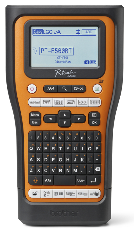 Brother PT-E560BTVP impresora de etiquetas Transferencia térmica 180 x 180 DPI 20 mm/s Inalámbrico y alámbrico HSE/TZe Bluetooth QWERTY