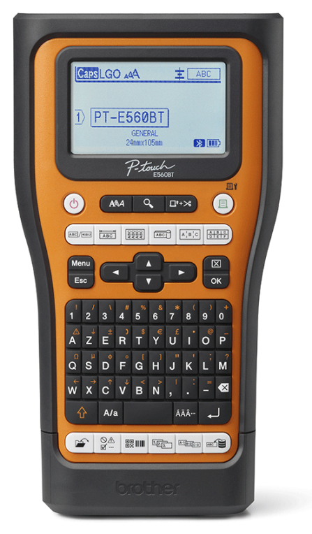 Brother PT-E560BTSP impresora de etiquetas Transferencia térmica 180 x 180 DPI 30 mm/s Inalámbrico y alámbrico HSE/TZe Bluetooth QWERTY