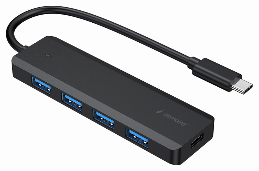 Gembird UHB-CM-U3P4P-01 hub de interfaz USB 3.2 Gen 1 (3.1 Gen 1) Type-C Negro