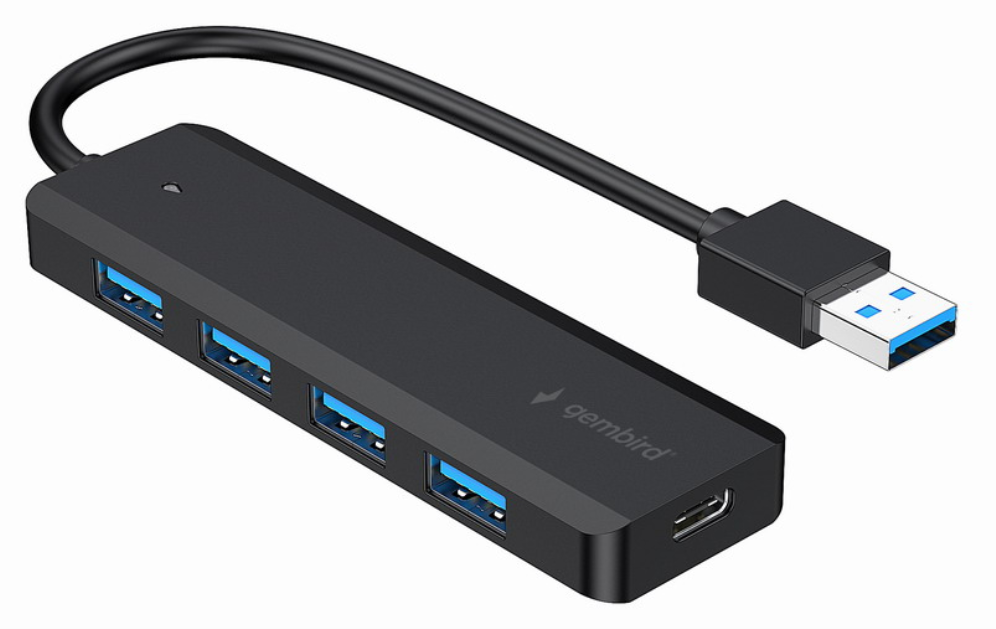 Gembird UHB-U3P4P-02 hub de interfaz USB 3.2 Gen 1 (3.1 Gen 1) Type-A 5000 Mbit/s Negro