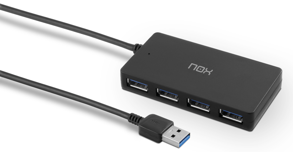 NOX Lite Hub One USB 3.2 Gen 1 (3.1 Gen 1) Type-A 10 Mbit/s Negro