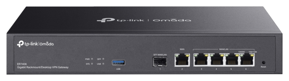 TP-Link ER7406 router Gigabit Ethernet Negro