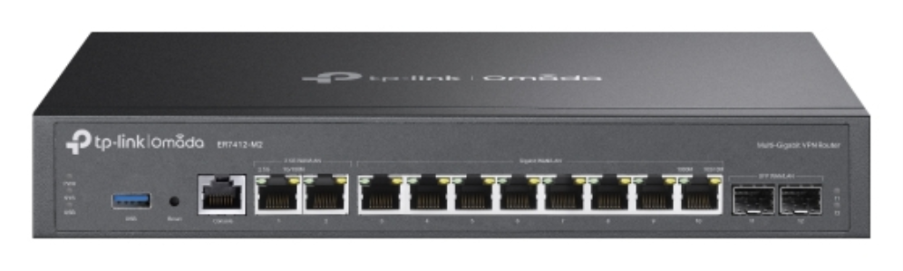 TP-Link Omada ER7412-M2 router 2.5 Gigabit Ethernet, Gigabit Ethernet Negro