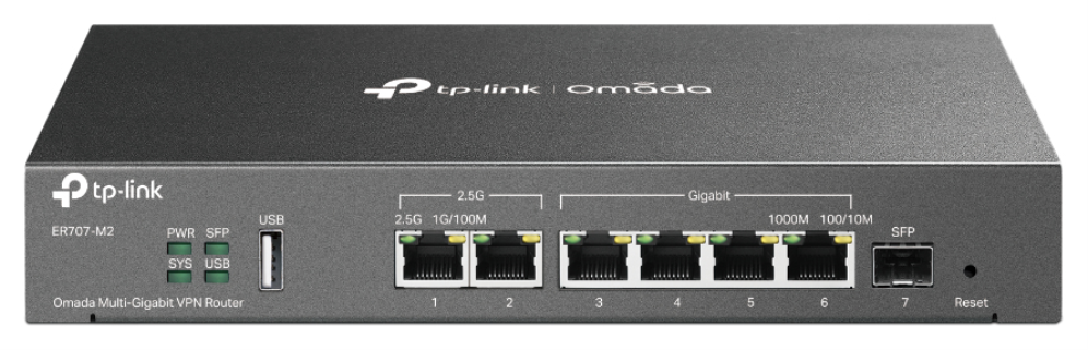 TP-Link Omada ER707-M2 router 2.5 Gigabit Ethernet, Ethernet rápido, Gigabit Ethernet Negro
