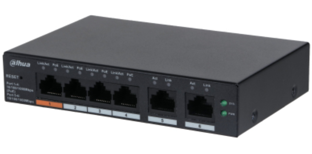 Dahua Technology DH-CS4006-4GT-60 switch Gestionado L2 Gigabit Ethernet (10/100/1000) Energía sobre Ethernet (PoE) Negro