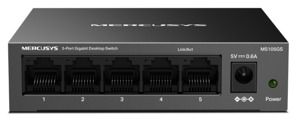 Mercusys MS105GS switch No administrado Gigabit Ethernet (10/100/1000) Negro