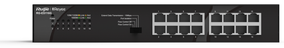 Ruijie Networks RG-ES116G switch No administrado Gigabit Ethernet (10/100/1000) Negro