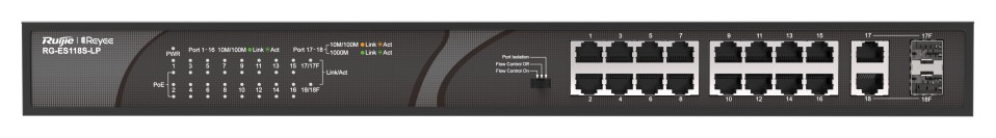 Ruijie Networks RG-ES118S-LP switch No administrado Fast Ethernet (10/100) Energía sobre Ethernet (PoE) Negro