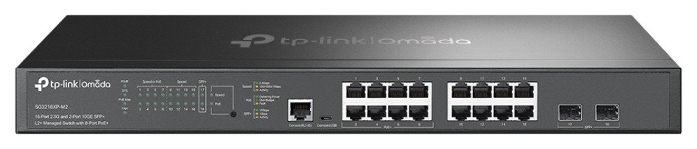 TP-Link Omada SG3218XP-M2 switch Gestionado L2+ 2.5G Ethernet (100/1000/2500) Energía sobre Ethernet (PoE) 1U Negro