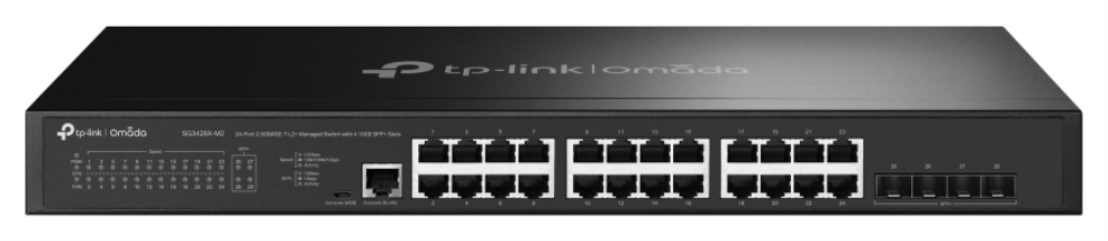 TP-Link Omada SG3428X-M2 switch Gestionado L2+ 2.5G Ethernet (100/1000/2500) 1U Negro