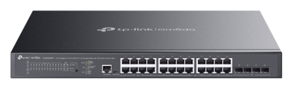 TP-Link Omada SG3428XMPP switch Gestionado L2+ Gigabit Ethernet (10/100/1000) Energía sobre Ethernet (PoE) 1U Negro