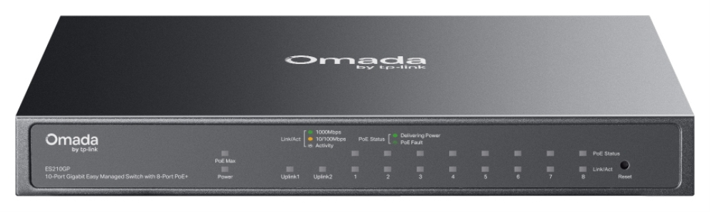 TP-Link Omada ES210GP switch Gestionado L2 Gigabit Ethernet (10/100/1000) Energía sobre Ethernet (PoE) DIN rail Negro