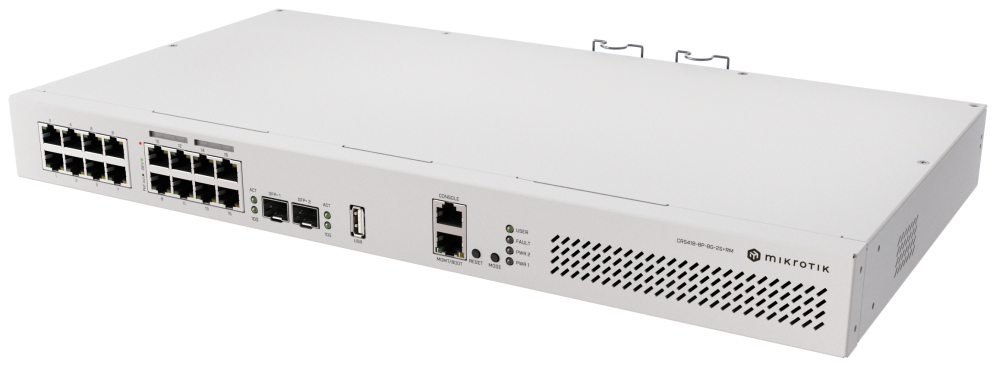 Mikrotik CRS418-8P-8G-2S+RM Cloud Router/Sw L2/L3 Gigabit Ethernet (10/100/1000) Energía sobre Ethernet (PoE) 1U