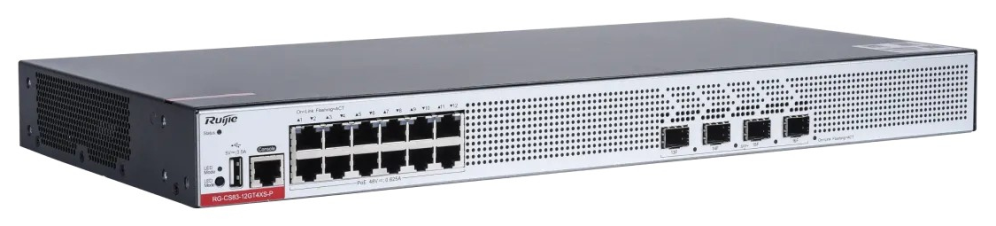 Ruijie Networks RG-CS83-12GT4XS-P switch Gestionado L3 Gigabit Ethernet (10/100/1000) Energía sobre Ethernet (PoE) 1U Gris