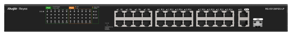 Ruijie Networks RG-ES126FGS-LP switch No administrado L2 Fast Ethernet (10/100) Energía sobre Ethernet (PoE) Negro