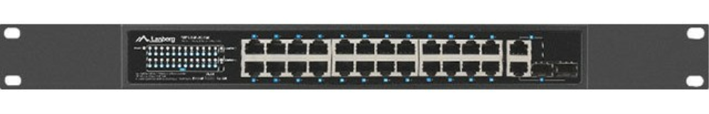 Lanberg RSFE-24P-2C-360 switch No administrado Gigabit Ethernet (10/100/1000) Energía sobre Ethernet (PoE) 1U Negro