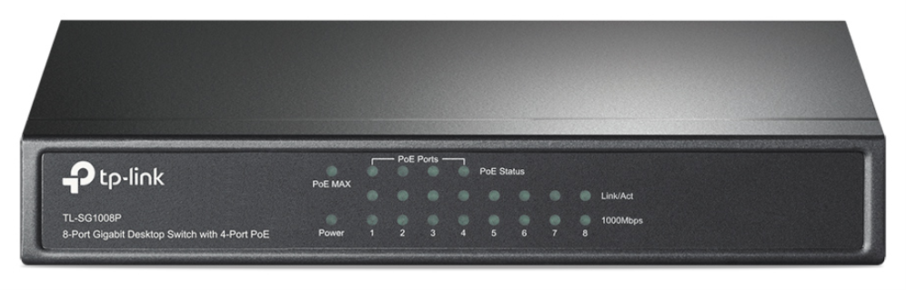 TP-Link TL-SG1008P Gestionado Gigabit Ethernet (10/100/1000) Energía sobre Ethernet (PoE) Gris