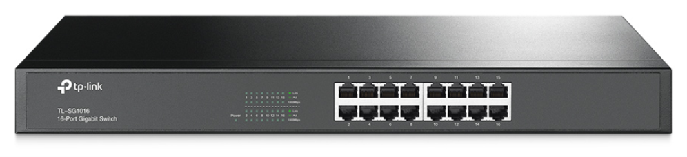 TP-Link TL-SG1016 No administrado Gigabit Ethernet (10/100/1000) 1U Negro