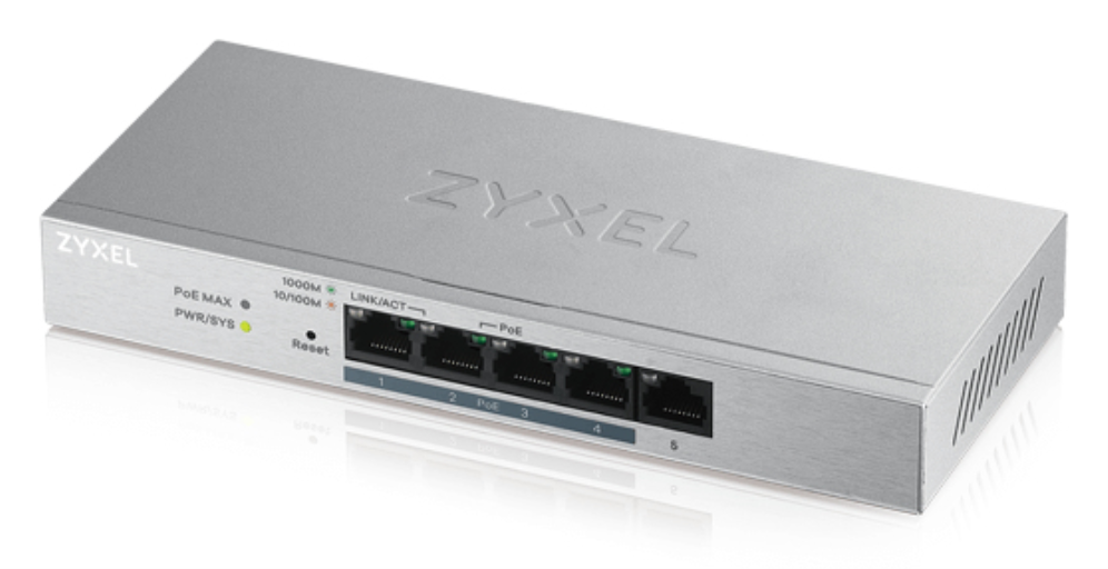 Zyxel GS1200-5HP v2 Gestionado Gigabit Ethernet (10/100/1000) Energía sobre Ethernet (PoE) Gris
