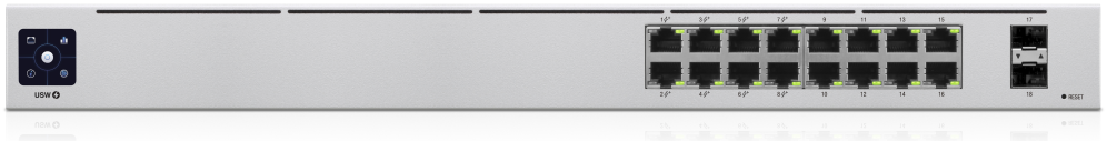 Ubiquiti UniFi 16-Port PoE Gestionado L2/L3 Gigabit Ethernet (10/100/1000) Energía sobre Ethernet (PoE) 1U Plata