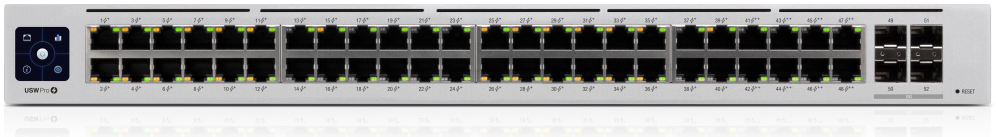 Ubiquiti UniFi Pro 48-Port PoE Gestionado L2/L3 Gigabit Ethernet (10/100/1000) Energía sobre Ethernet (PoE) 1U Plata