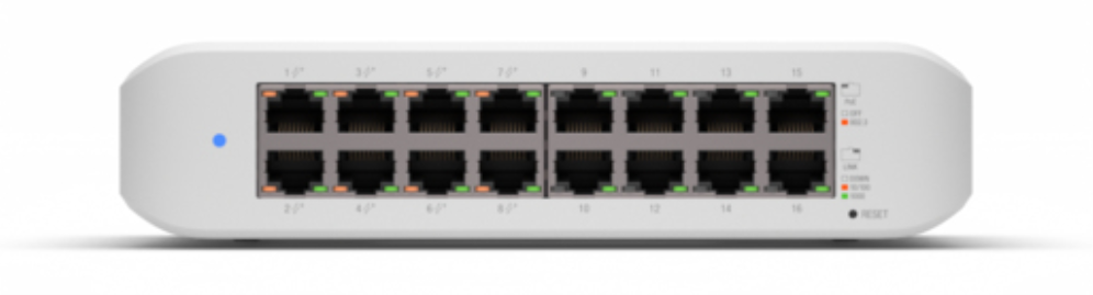 Ubiquiti UniFi Switch Lite 16 PoE L2 Gigabit Ethernet (10/100/1000) Energía sobre Ethernet (PoE) Blanco
