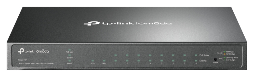 TP-Link Omada SG2210P switch Gestionado L2/L2+ Gigabit Ethernet (10/100/1000) Energía sobre Ethernet (PoE) Negro