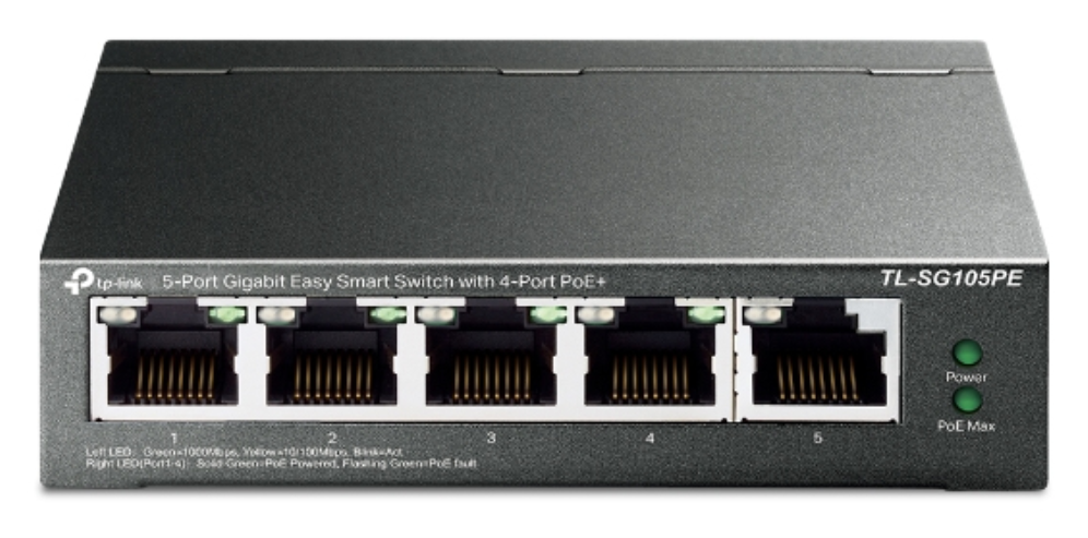 TP-Link TL-SG105PE switch Gestionado L2 Gigabit Ethernet (10/100/1000) Energía sobre Ethernet (PoE) Negro