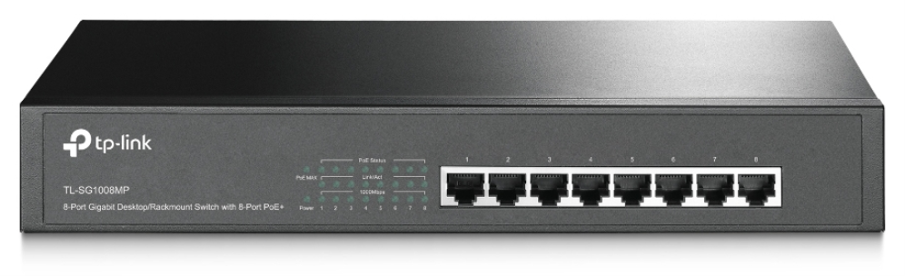 TP-Link TL-SG1008MP switch No administrado Gigabit Ethernet (10/100/1000) Energía sobre Ethernet (PoE) Negro
