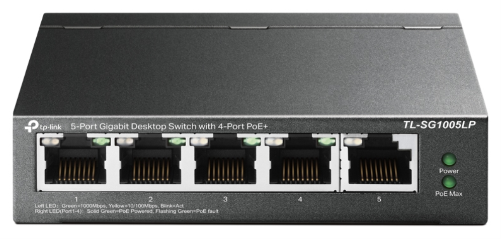 TP-Link TL-SG1005LP switch No administrado Gigabit Ethernet (10/100/1000) Energía sobre Ethernet (PoE) Negro