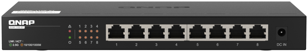 QNAP QSW-1108-8T switch No administrado 2.5G Ethernet (100/1000/2500) Negro