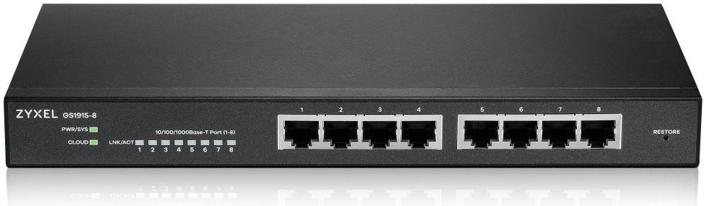 Zyxel GS1915-8 Gestionado L2 Gigabit Ethernet (10/100/1000) Negro