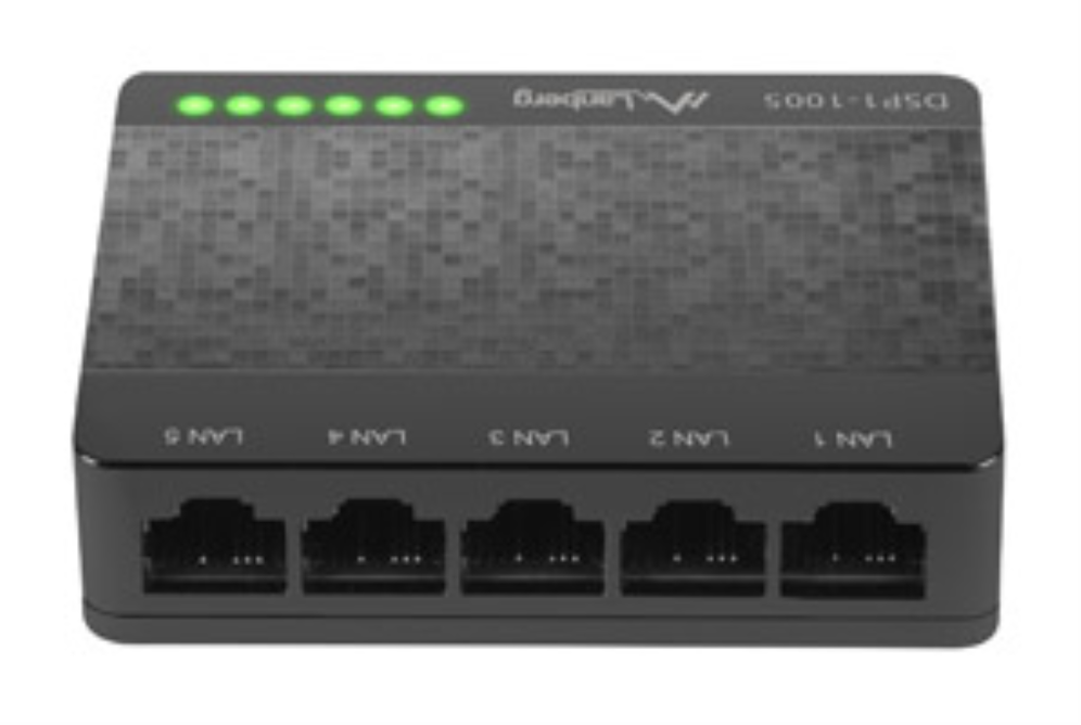 Lanberg DSP1-1005 switch No administrado Gigabit Ethernet (10/100/1000) Negro, Gris