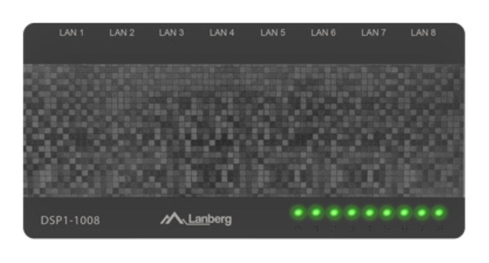 Lanberg DSP1-1008 switch No administrado Gigabit Ethernet (10/100/1000) Negro, Gris