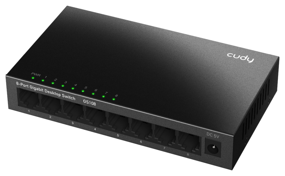 Cudy GS108 switch No administrado Gigabit Ethernet (10/100/1000) Negro
